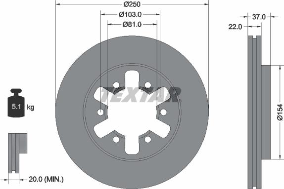 Textar 92052603 - Discofreno www.autoricambit.com