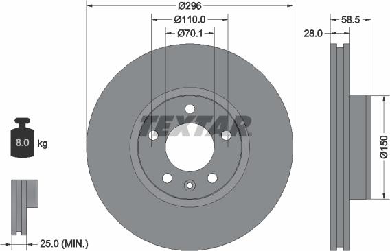 Textar 92057700 - Discofreno www.autoricambit.com