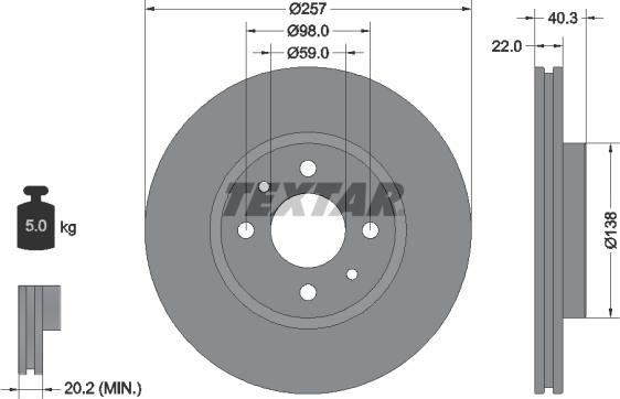 Textar 92069605 - Discofreno www.autoricambit.com