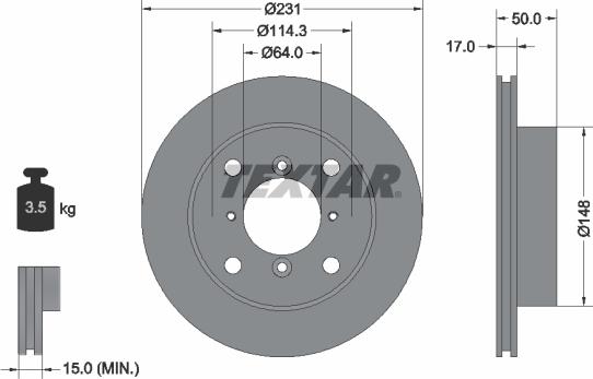 Textar 92069000 - Discofreno www.autoricambit.com