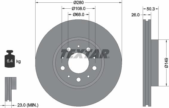 Textar 92066703 - Discofreno www.autoricambit.com