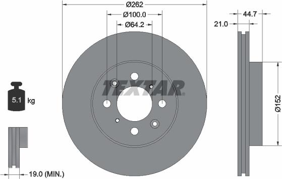 Textar 92060900 - Discofreno www.autoricambit.com