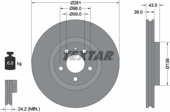 Textar 92061000 - Discofreno www.autoricambit.com