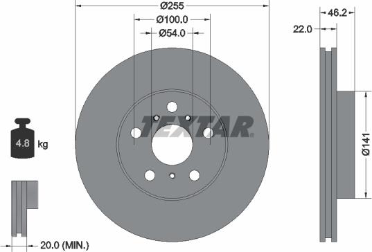 Textar 92068900 - Discofreno www.autoricambit.com