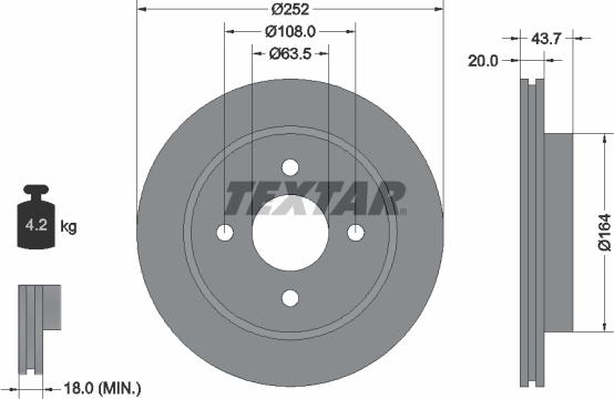 Textar 92063600 - Discofreno www.autoricambit.com