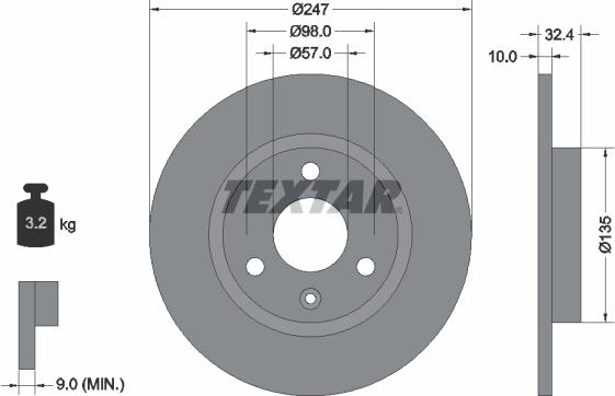 Textar 92067300 - Discofreno www.autoricambit.com