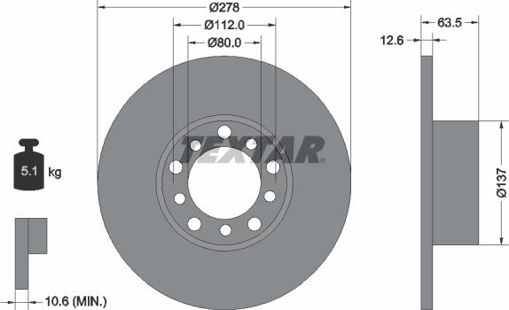 Textar 92009500 - Discofreno www.autoricambit.com