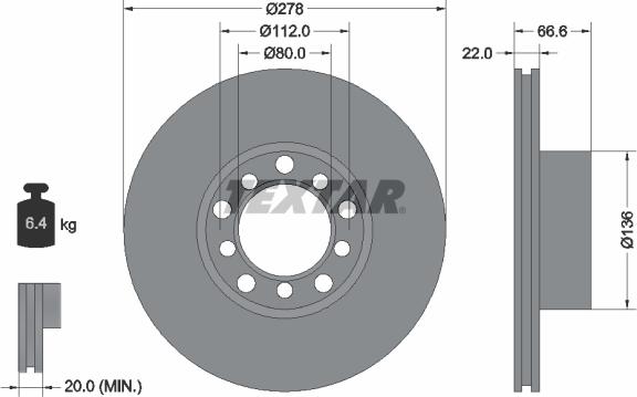 Textar 92009800 - Discofreno www.autoricambit.com