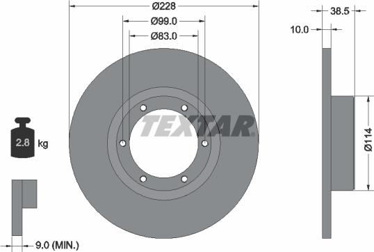 Textar 92009200 - Discofreno www.autoricambit.com