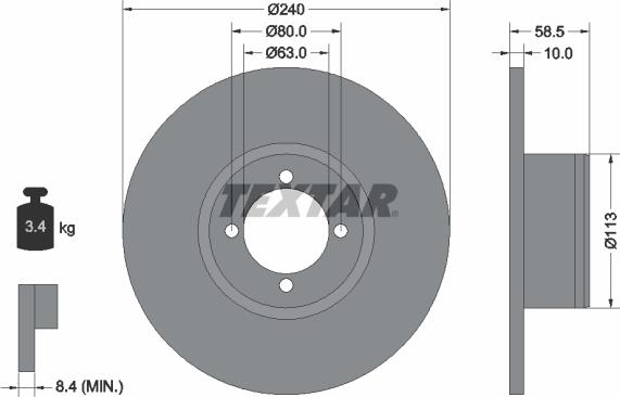 Textar 92001100 - Discofreno www.autoricambit.com