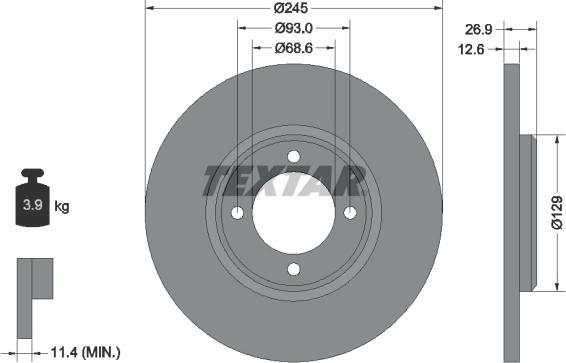 Textar 92008200 - Discofreno www.autoricambit.com