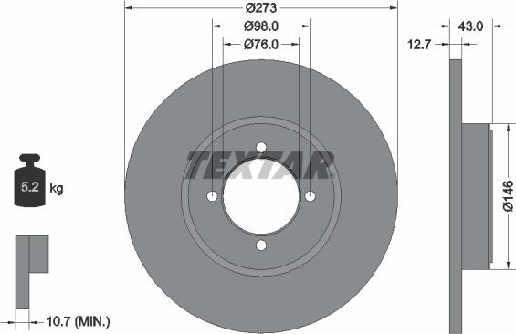 Textar 92011400 - Discofreno www.autoricambit.com