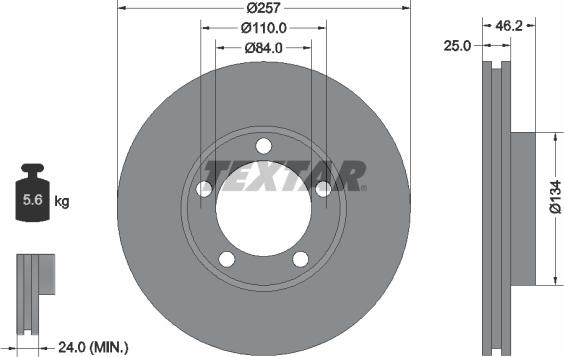 Textar 92080300 - Discofreno www.autoricambit.com