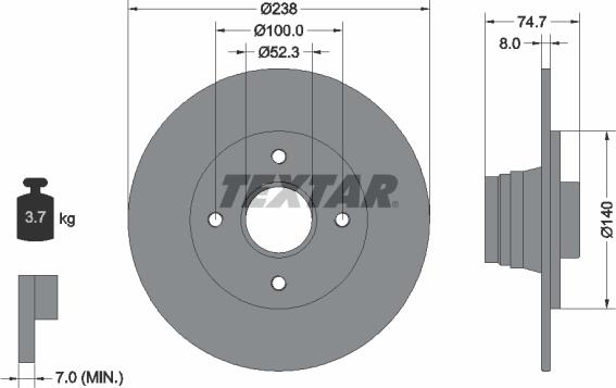 Textar 92081200 - Discofreno www.autoricambit.com