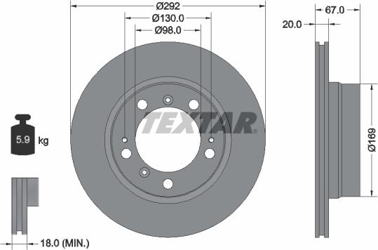 Textar 92088900 - Discofreno www.autoricambit.com