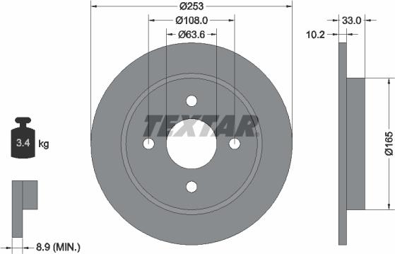 Textar 92088403 - Discofreno www.autoricambit.com