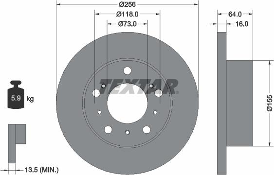 Textar 92034400 - Discofreno www.autoricambit.com