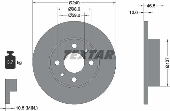 Textar 92034500 - Discofreno www.autoricambit.com