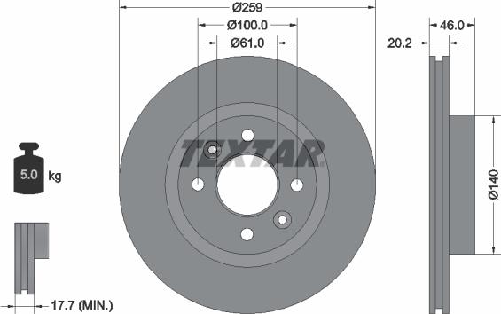 Textar 92036400 - Discofreno www.autoricambit.com