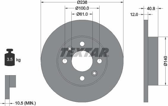 Textar 92036100 - Discofreno www.autoricambit.com