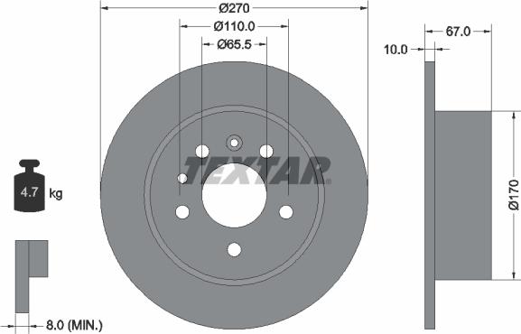 Textar 92038200 - Discofreno www.autoricambit.com