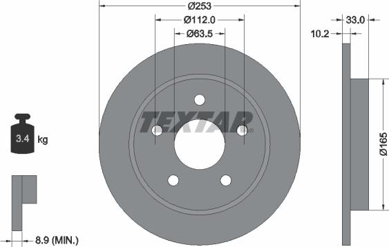 Textar 92032400 - Discofreno www.autoricambit.com