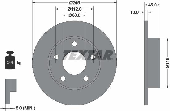 Textar 92037405 - Discofreno www.autoricambit.com