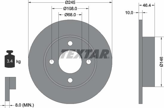 Textar 92037300 - Discofreno www.autoricambit.com