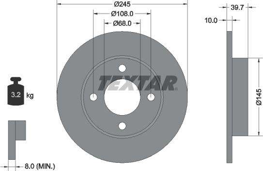 Textar 92026300 - Discofreno www.autoricambit.com