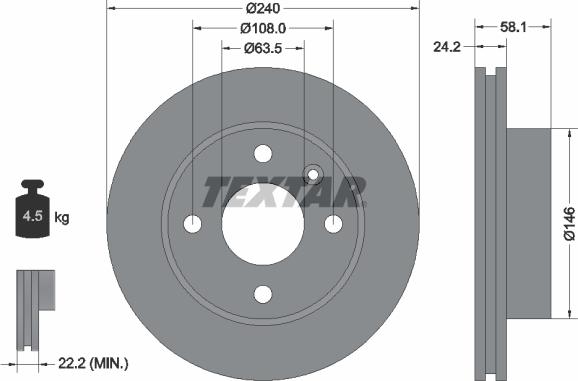 Textar 92022900 - Discofreno www.autoricambit.com