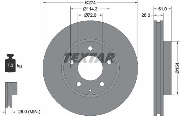 Textar 92079200 - Discofreno www.autoricambit.com