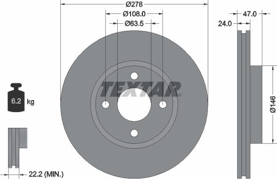 Textar 92075400 - Discofreno www.autoricambit.com