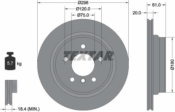 Textar 92075100 - Discofreno www.autoricambit.com