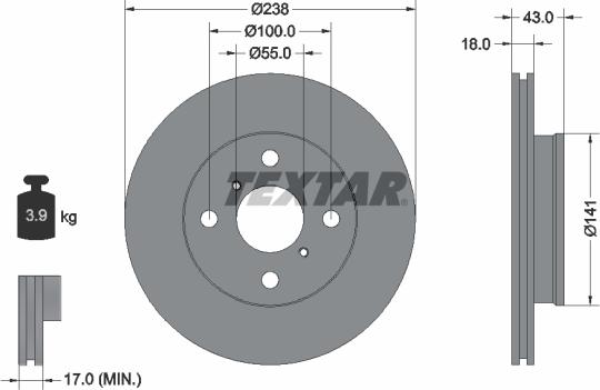 Textar 92076500 - Discofreno www.autoricambit.com