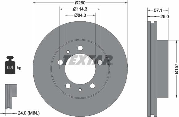 Textar 92070200 - Discofreno www.autoricambit.com