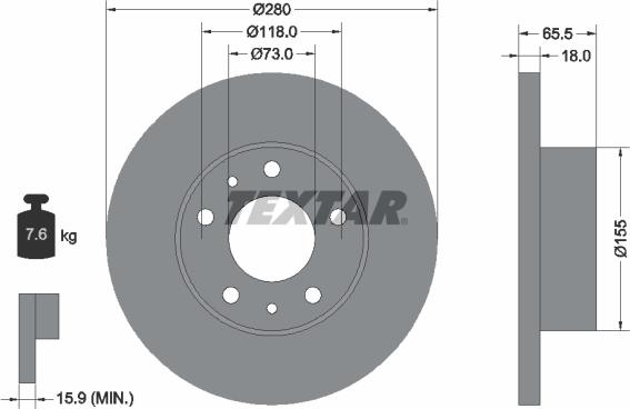 Textar 92073700 - Discofreno www.autoricambit.com