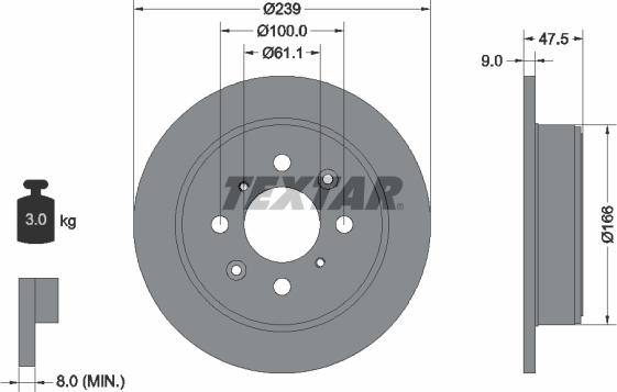 Textar 92077900 - Discofreno www.autoricambit.com