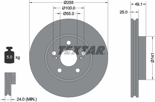 Textar 92077400 - Discofreno www.autoricambit.com