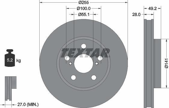 Textar 92077500 - Discofreno www.autoricambit.com