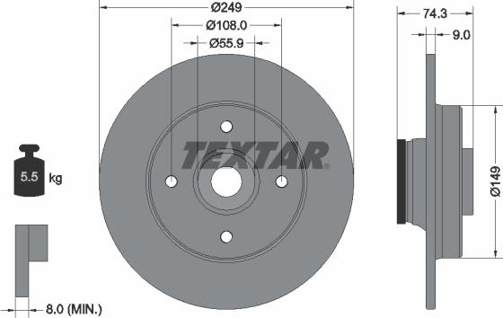 Textar 92194103 - Discofreno www.autoricambit.com