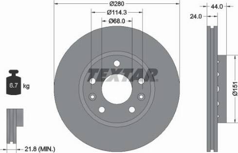 Textar 92195500 - Discofreno www.autoricambit.com