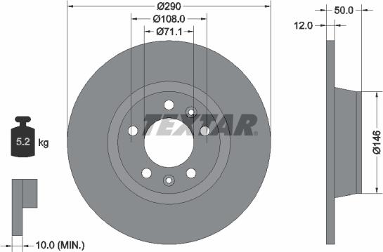 Textar 92195803 - Discofreno www.autoricambit.com