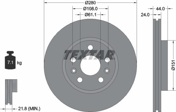 Textar 92196803 - Discofreno www.autoricambit.com