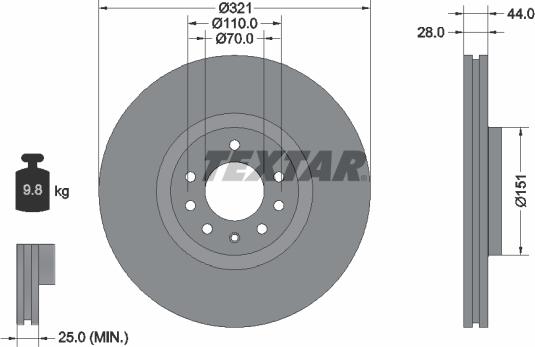 Textar 92149800 - Discofreno www.autoricambit.com