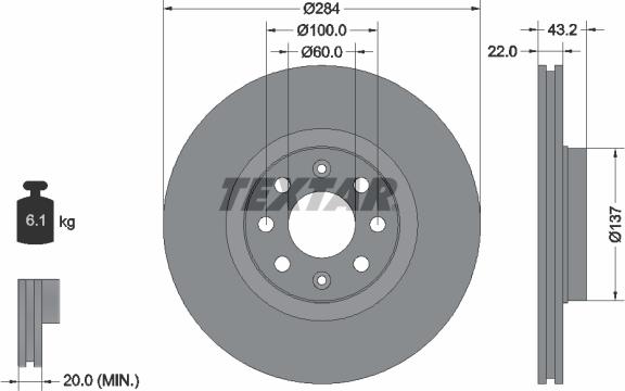 Textar 92145800 - Discofreno www.autoricambit.com