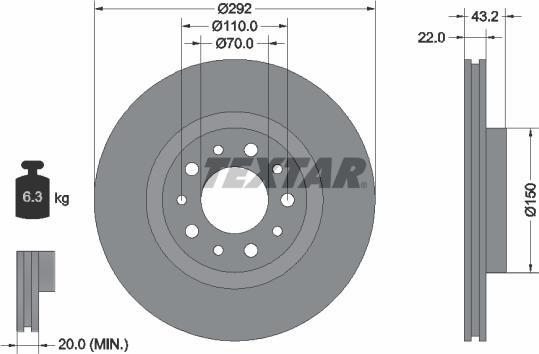 Textar 92145300 - Discofreno www.autoricambit.com