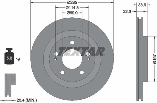 Textar 92148500 - Discofreno www.autoricambit.com