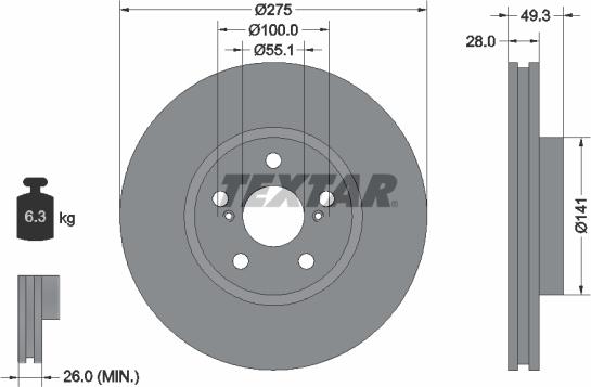 Textar 92142000 - Discofreno www.autoricambit.com