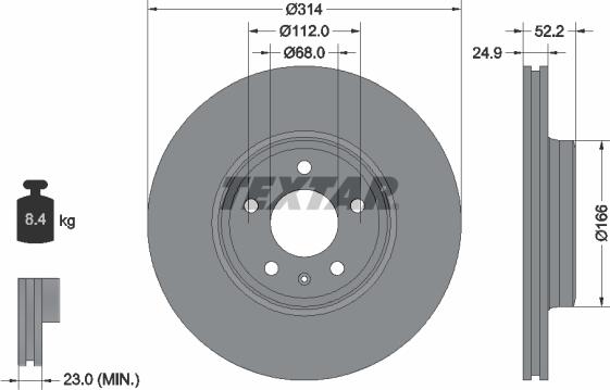 Textar 92159900 - Discofreno www.autoricambit.com