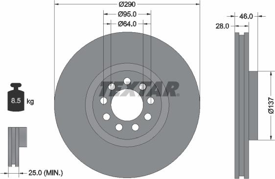 Textar 92155700 - Discofreno www.autoricambit.com